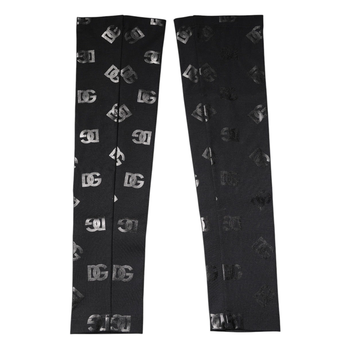 Dolce & Gabbana Black DG Logo Monogram Wool Stretch Arm Sleeves