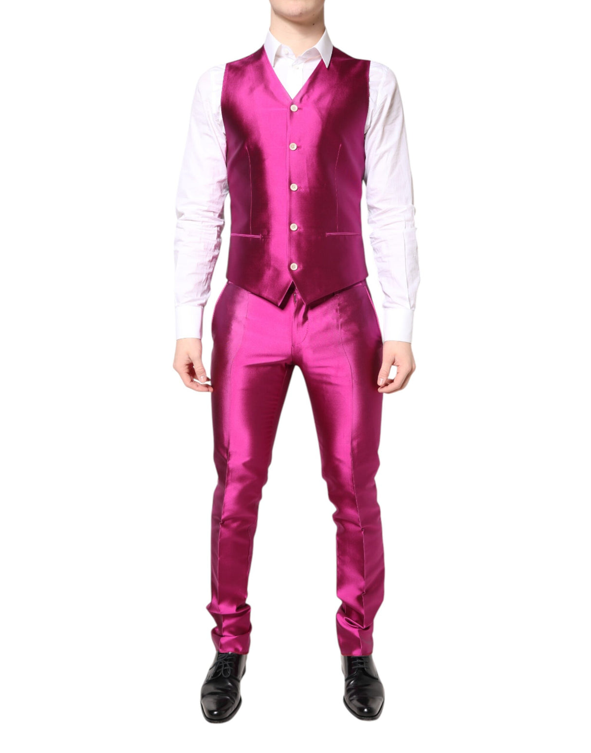 Dolce & Gabbana Pink SICILIA Double Breasted 3 Piece Suit