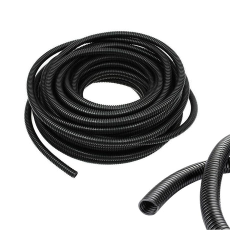 1/2 Inch Wire Loom Split Tubing - 16.5 ft Cord Protector Electric Wires Covers Automotive Wire Flexible Conduit Plastic Wire Cover (1/2"- 16.5ft Black)