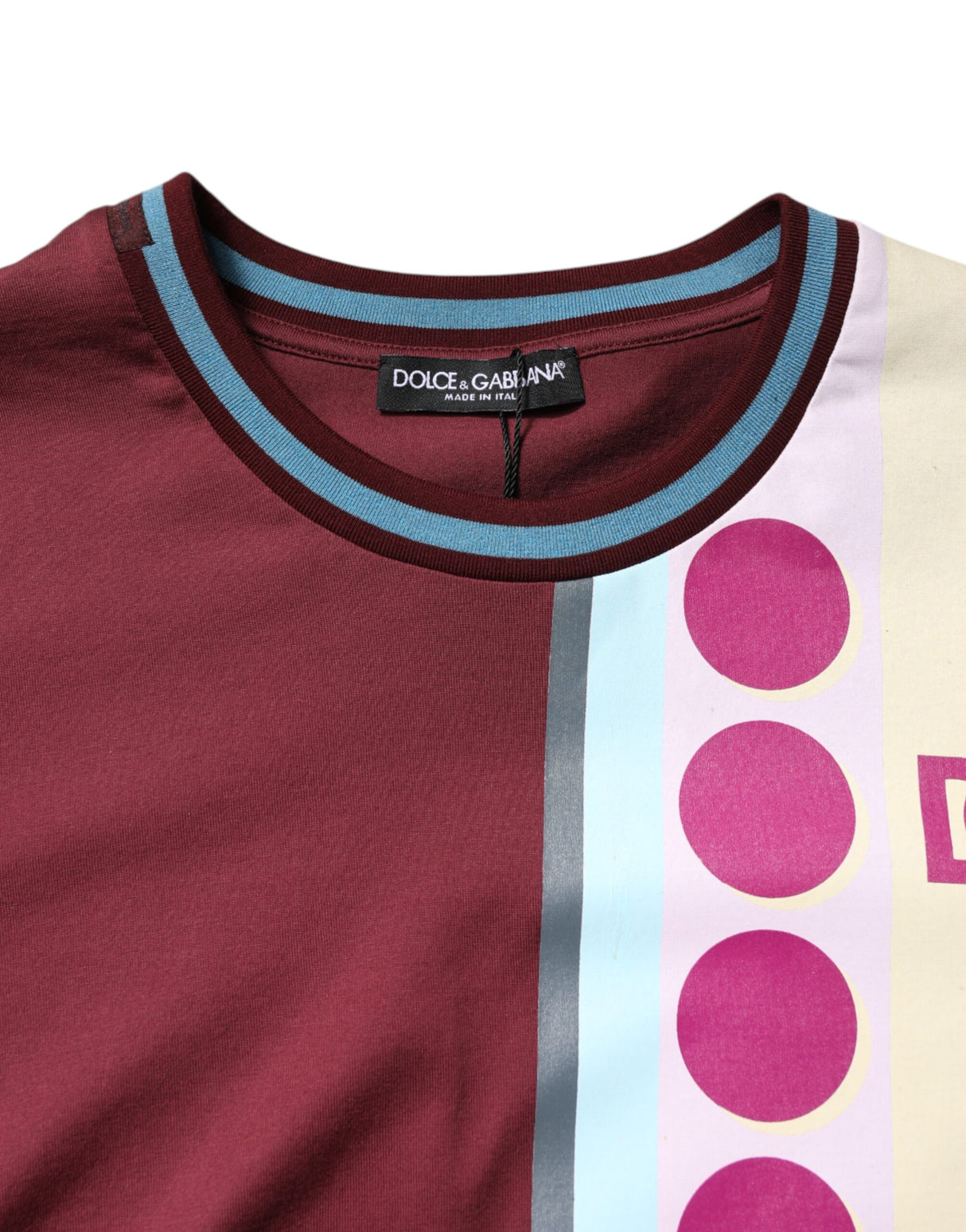 Dolce & Gabbana Multicolor Printed Logo Short Sleeve T-shirt