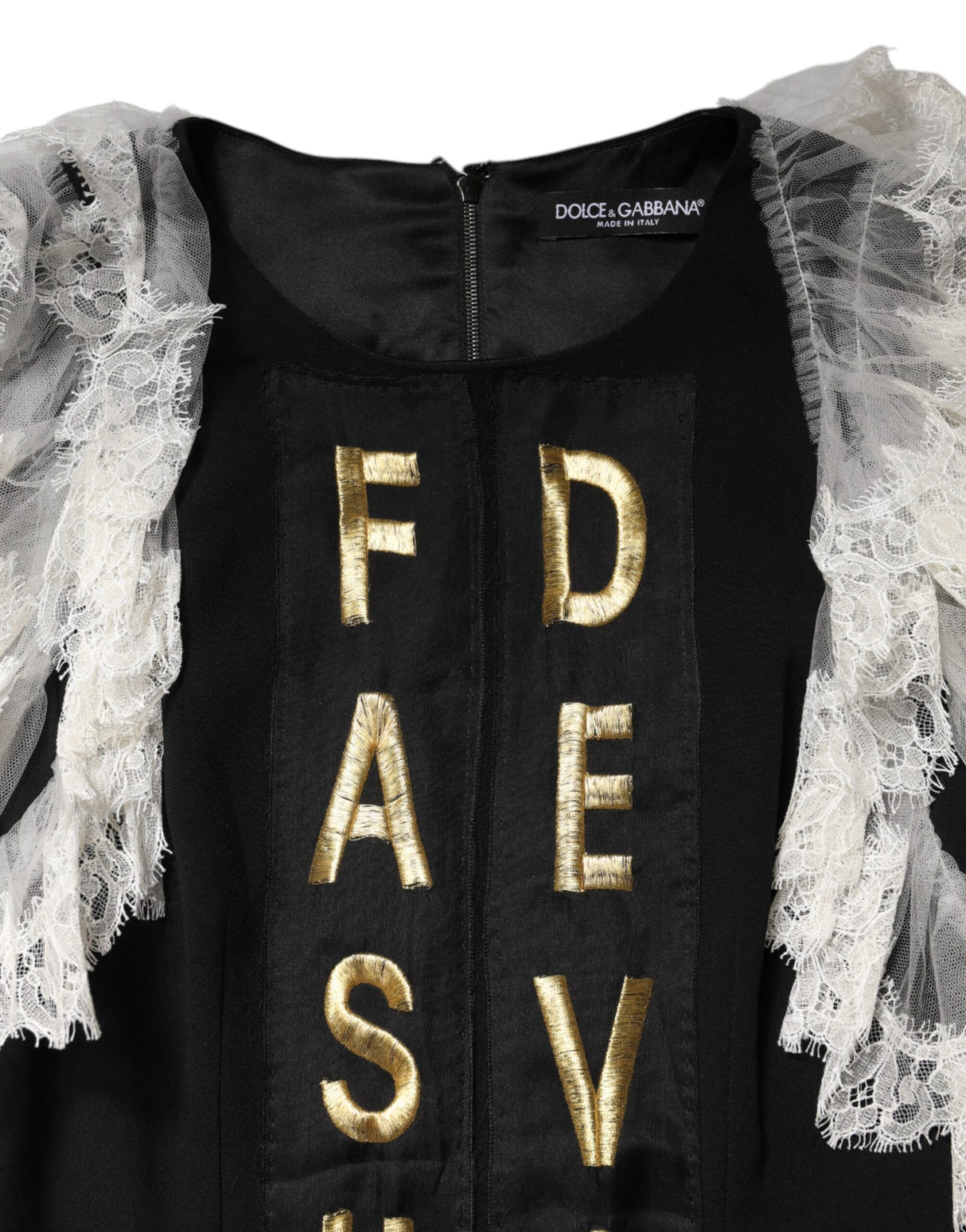 Dolce & Gabbana Black Fashion Devotion Embellish Mini Dress