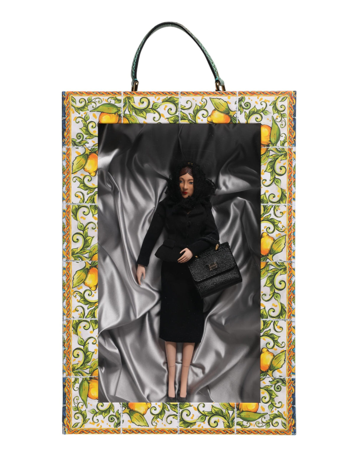 Dolce & Gabbana Black Dress Ceramic Porcelain Fashion Leather Sicily Dolls