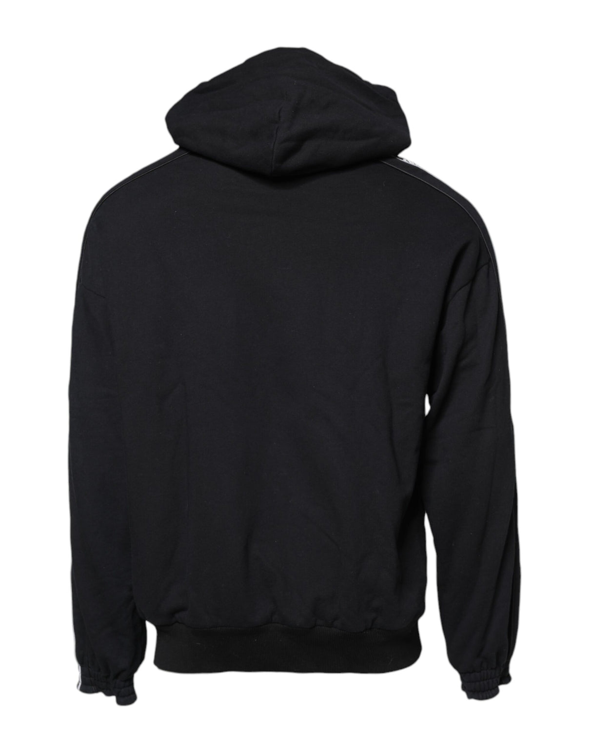 Dolce & Gabbana Black Cotton Logo Hooded Sweatshirt Sweater
