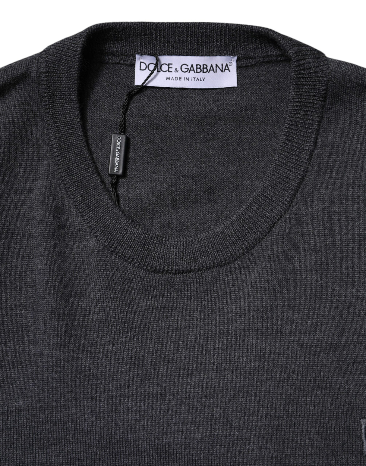 Dolce & Gabbana Gray Wool Logo Knitted Men Pullover Sweater