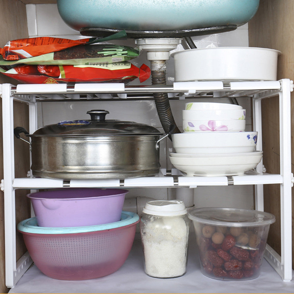 Expandable Kitchen Sink Organizer with Dual Layers