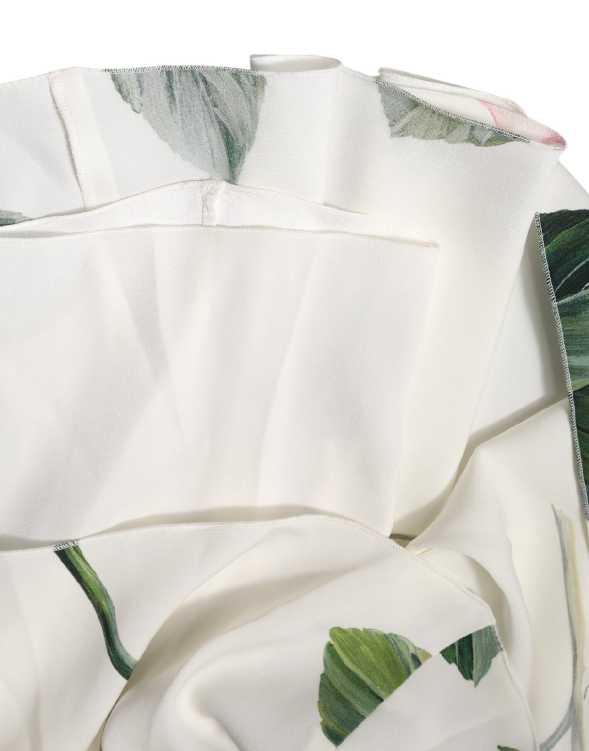 Dolce & Gabbana White Floral One Shoulder Sheath Midi Dress