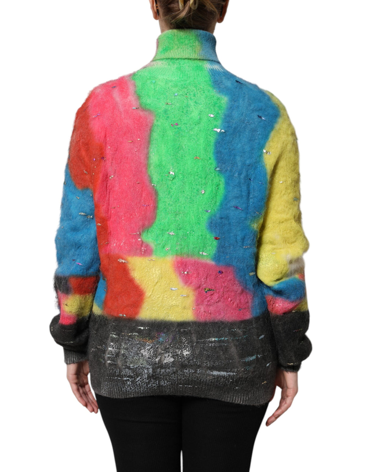 Dolce & Gabbana Multicolor Mohair Turtleneck Pullover Sweater