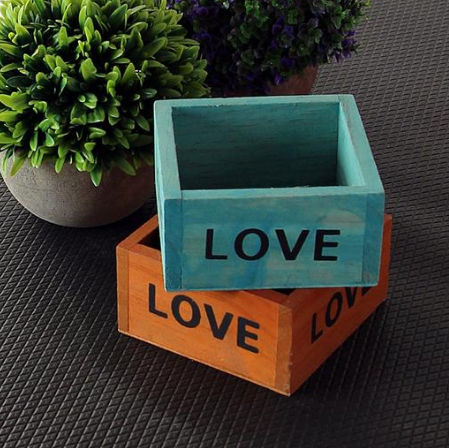 Succulent Planter with Wooden Box and Organizer