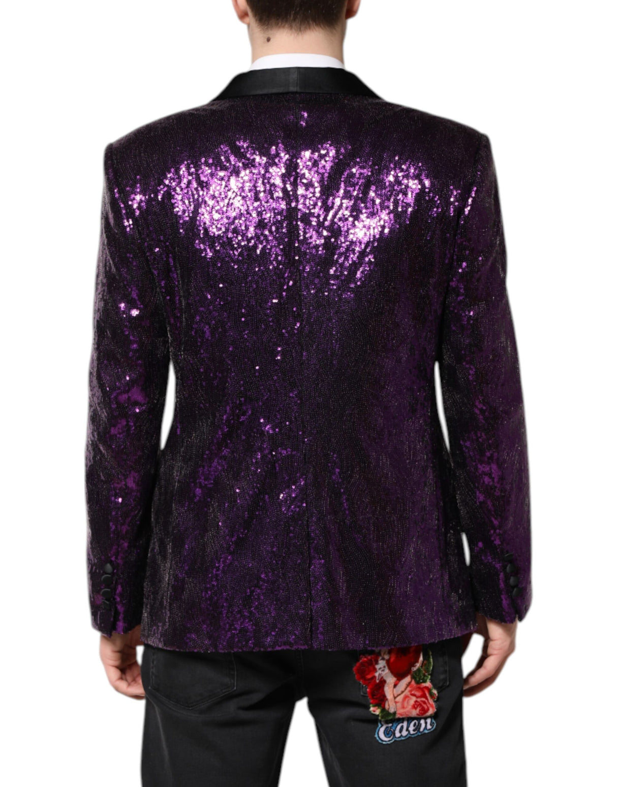 Dolce & Gabbana Purple SICILIA Sequin Embellish Coat Jacket