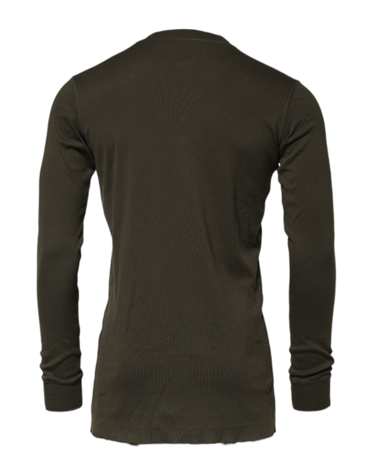 Dolce & Gabbana Dark Green Long Sleeves Crew Neck T-shirt