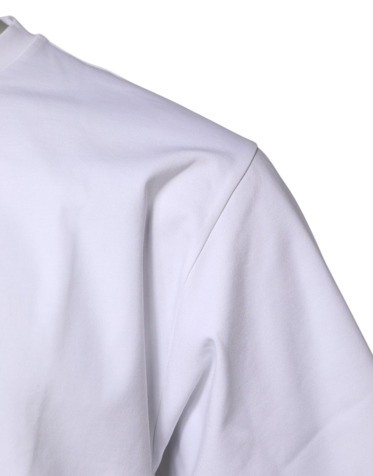 Dolce & Gabbana White Cotton Short Sleeves Crew Neck T-shirt