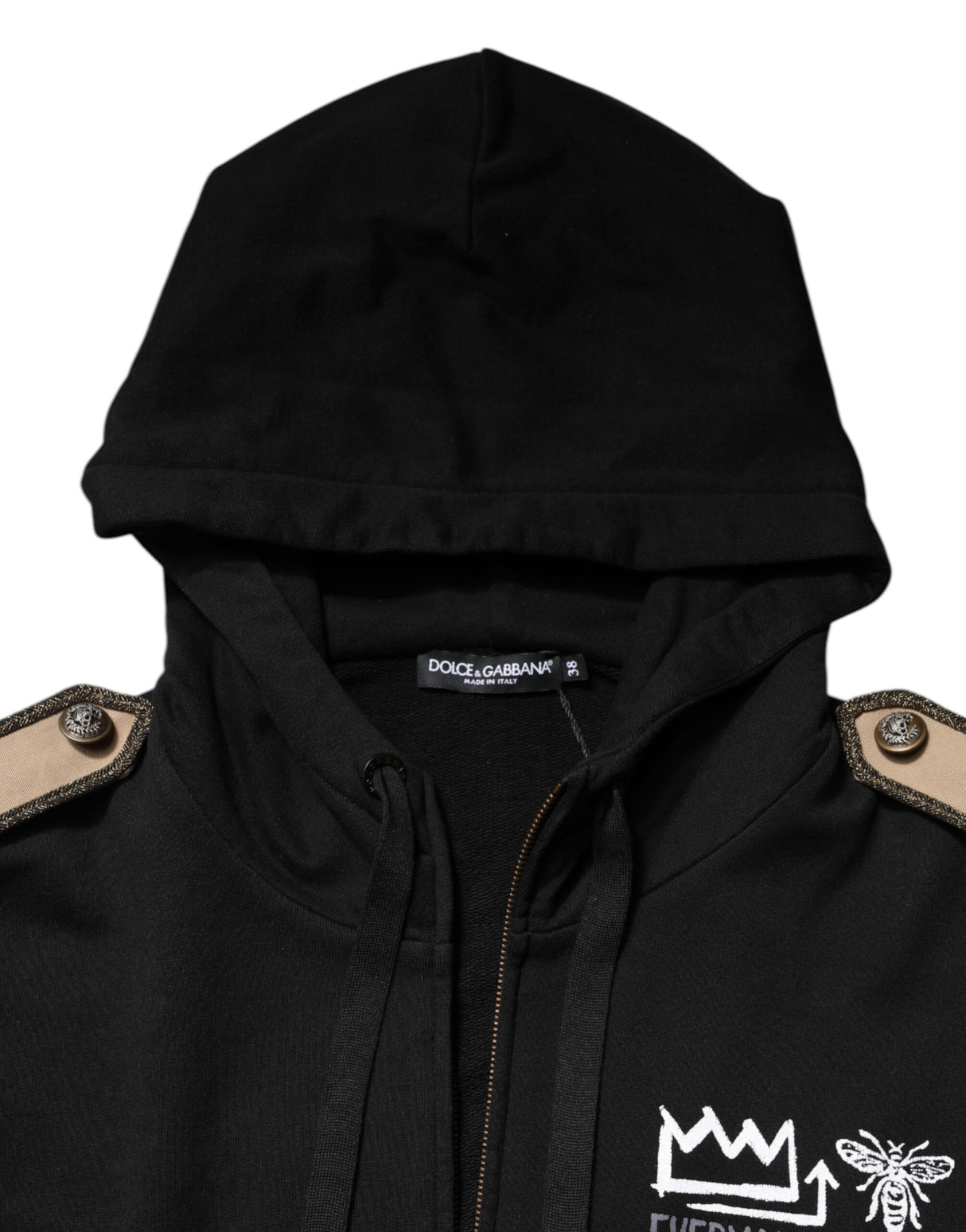 Dolce & Gabbana Black Logo Hooded Full Zip Sweatshirt Jacket