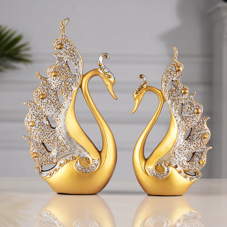 European Couple Swan Home Decor for Weddings and Gifts