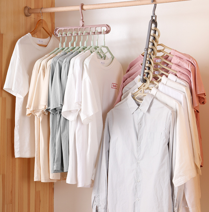 Multi-Functional Nine-Hole Clothes Hanger for Storage