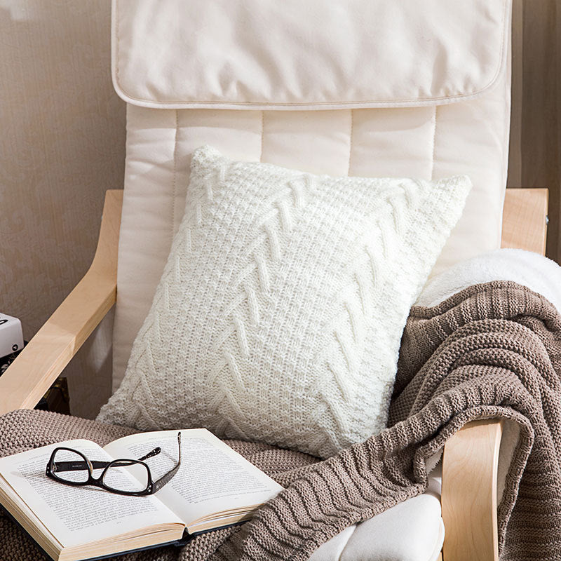 Chunky Knit Pillow Cover for Home Decor (No Insert)
