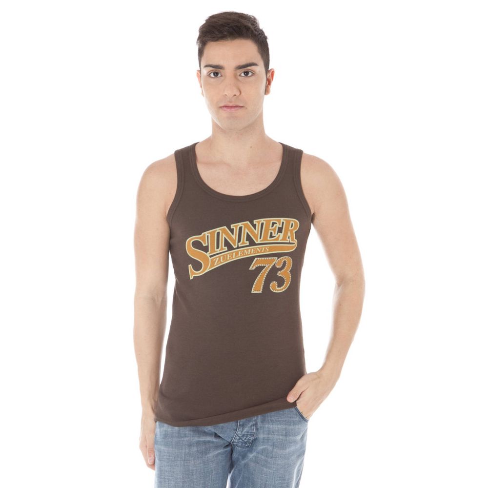 Zuelements Marrone Cotton Mens T-Shirt