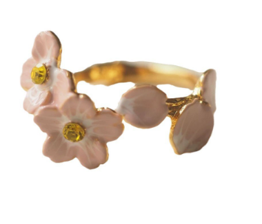 Peach Blossom Retro Enamel Craft Ring