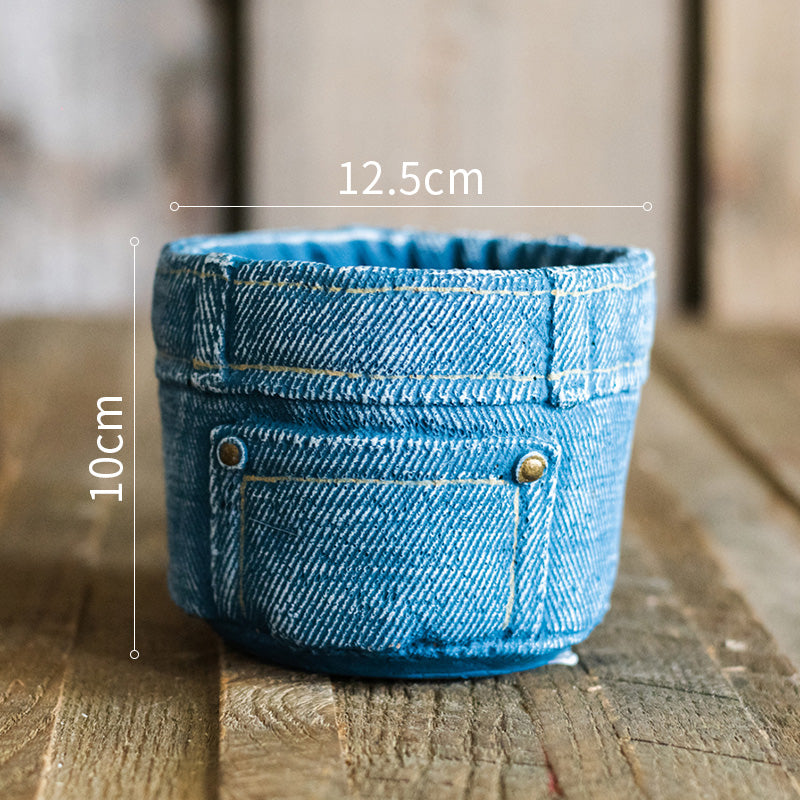 Denim Pocket Planter - Creative Nordic Desktop Decor