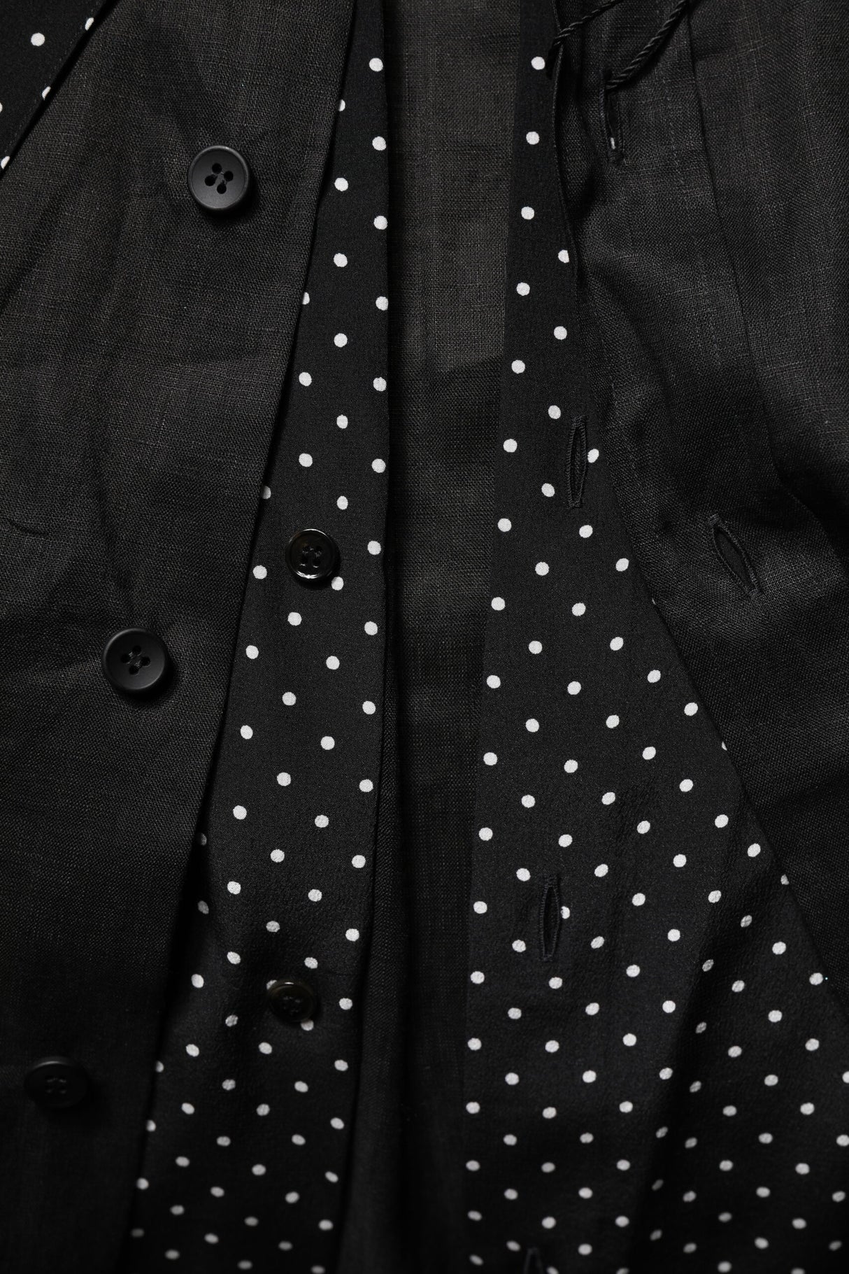 Dolce & Gabbana Black Polka Dot Linen Silk Men Casual Shirt