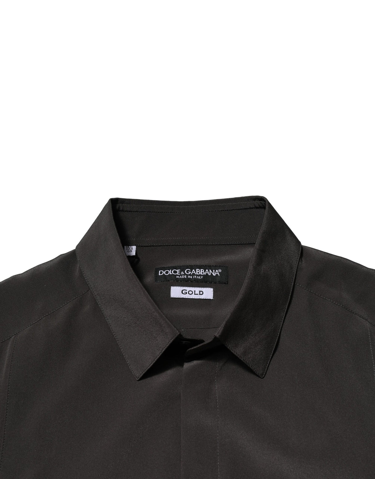 Dolce & Gabbana Dark Brown Silk GOLD Men Dress Formal Shirt
