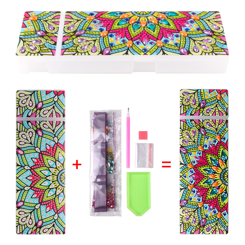 Diamond Painting Pencil Case with Crystal Storage Box