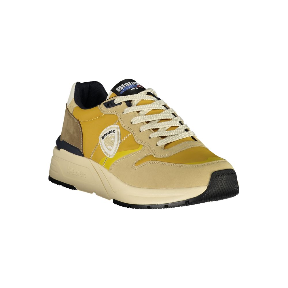Blauer Beige Polyester Sneaker