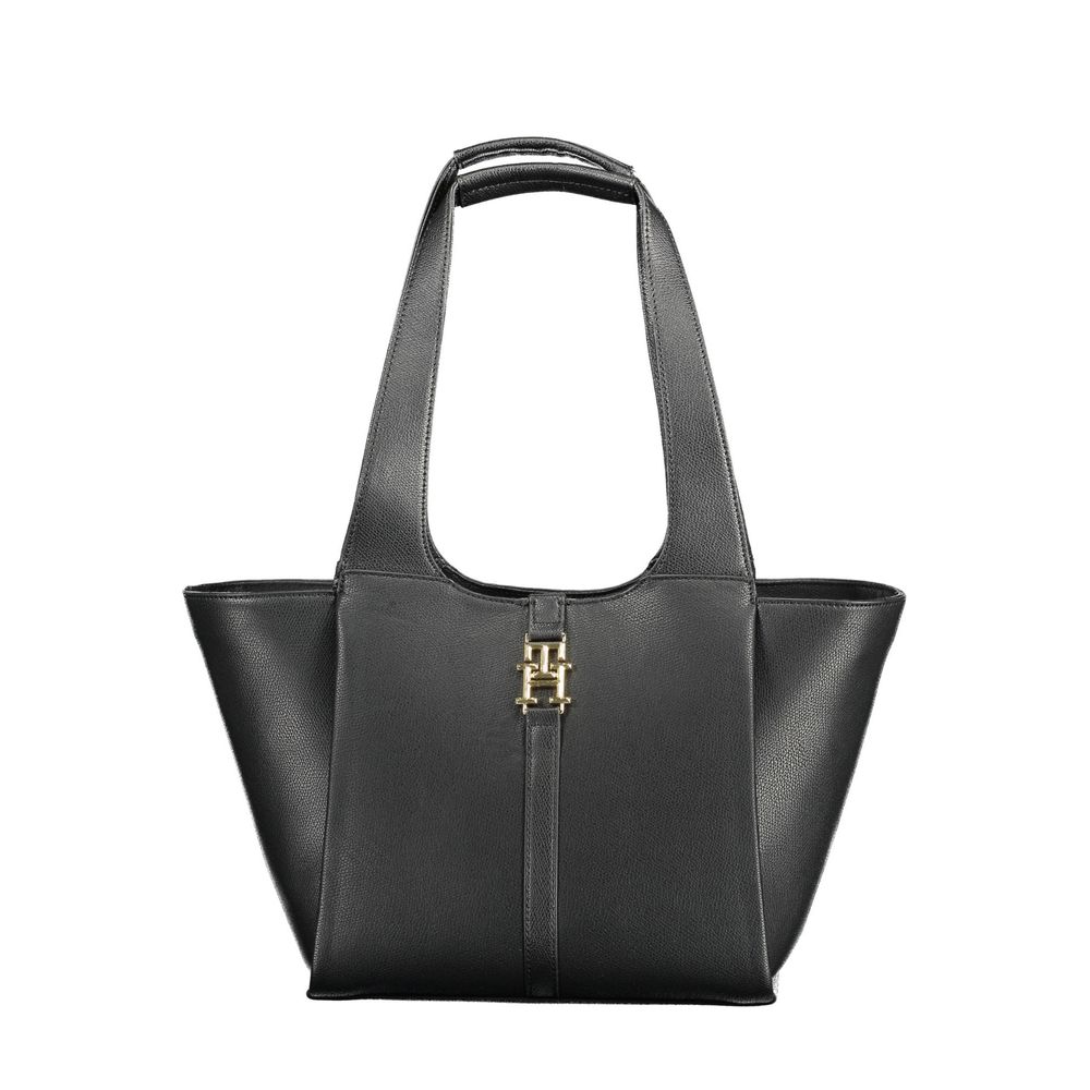Tommy Hilfiger Black Polyurethane Women Handbag