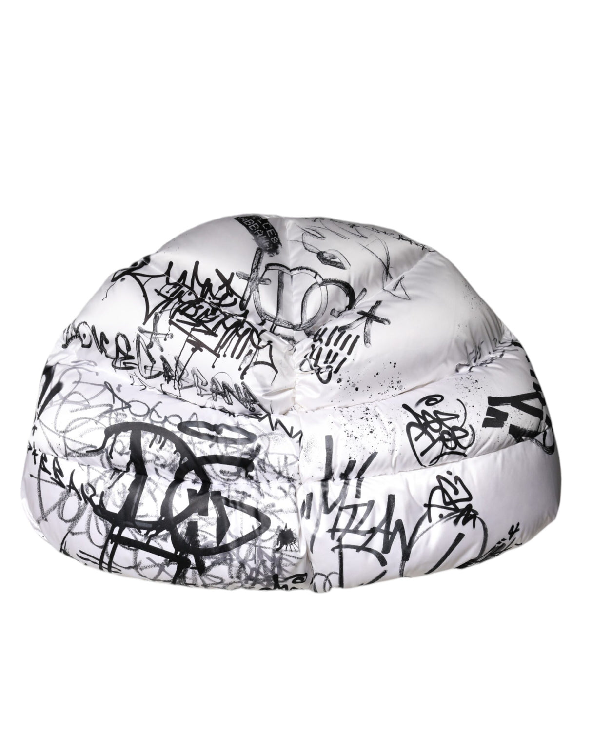 Dolce & Gabbana White Polyester Printed Hood Quilted Hat