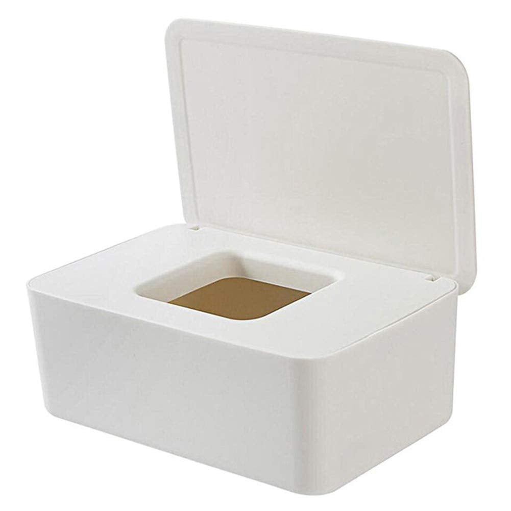 GQZ Wet Wipes Dispenser Holder Dust Proof Tissue Storage Box Case with Sealed Lid for Home Office Desk Keeps Wipes FreshWipe Container
