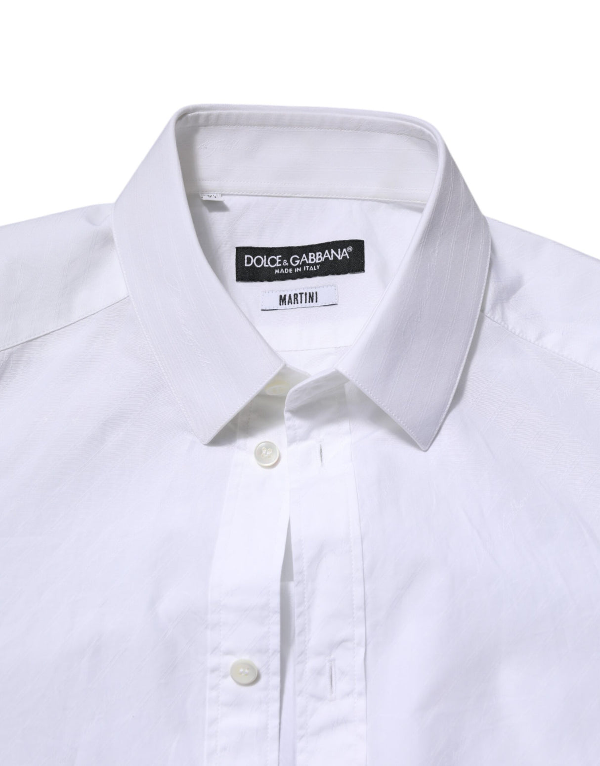Dolce & Gabbana White Cotton MARTINI Long Sleeve Dress Shirt