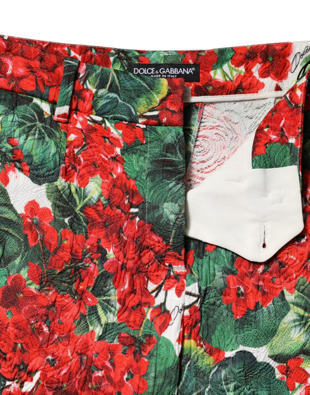 Dolce & Gabbana Multicolor Floral Print Cropped Pants