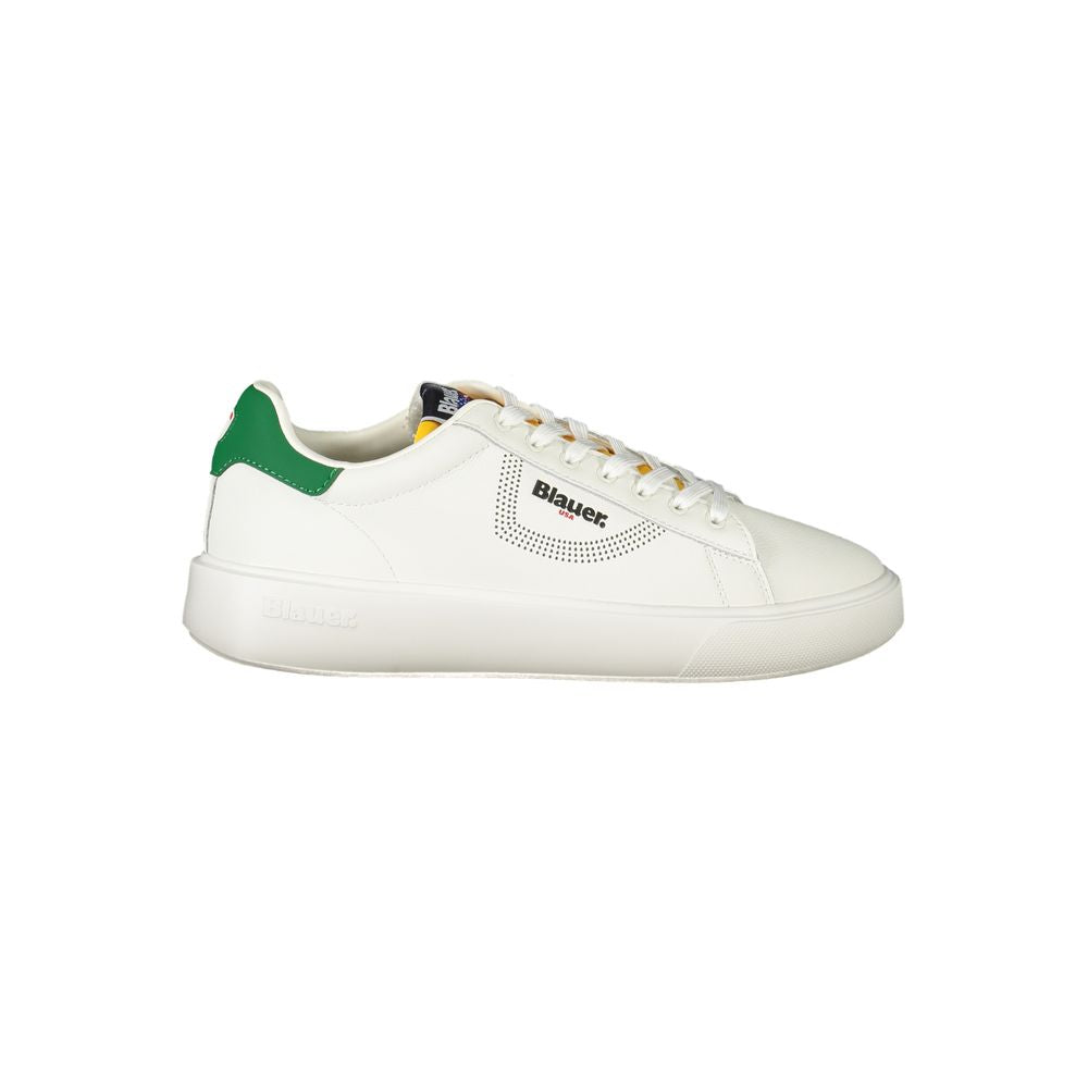 Blauer White Polyurethane Men Sneaker