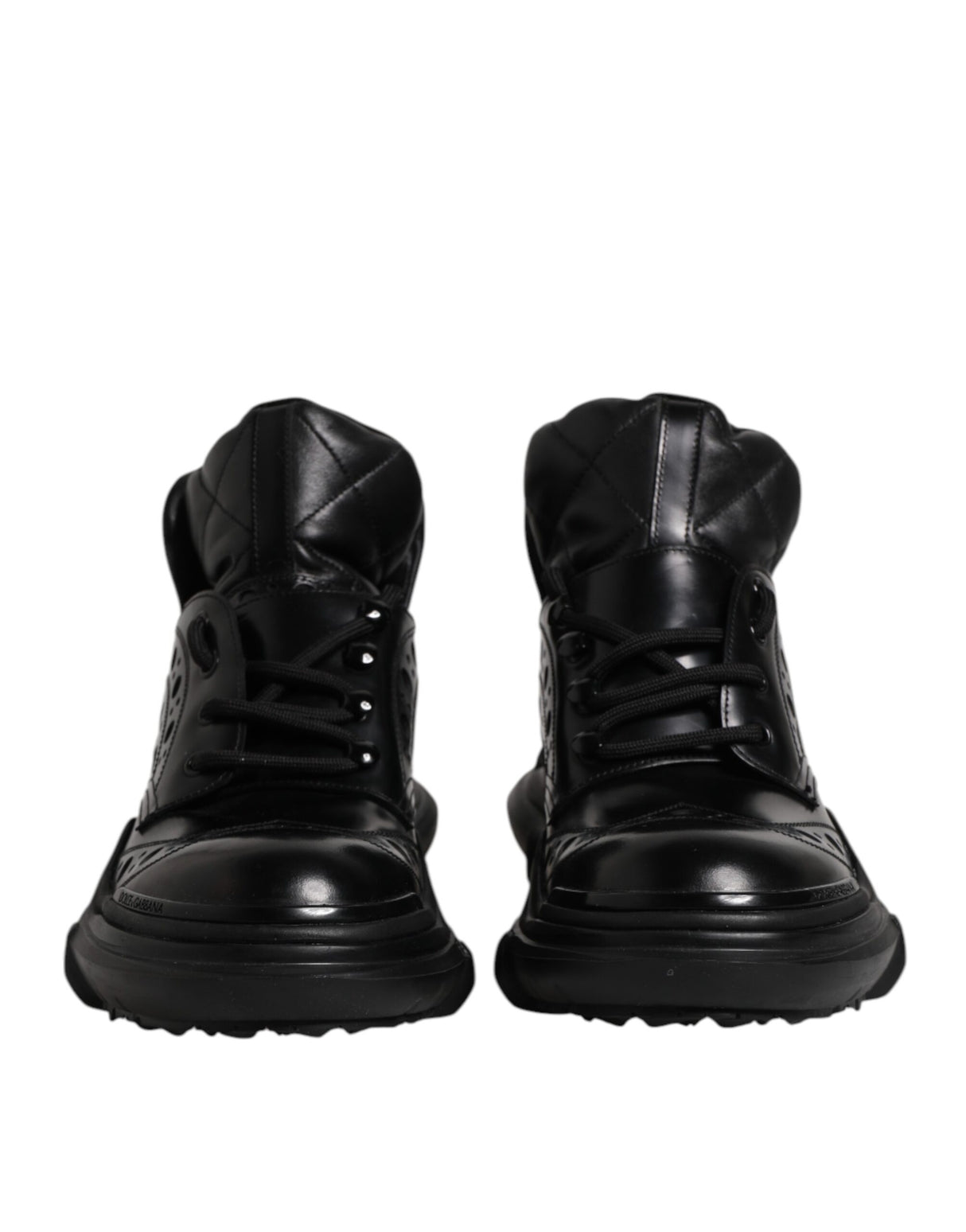 Dolce & Gabbana Black Leather Casual Mens Ankle Boots Shoes
