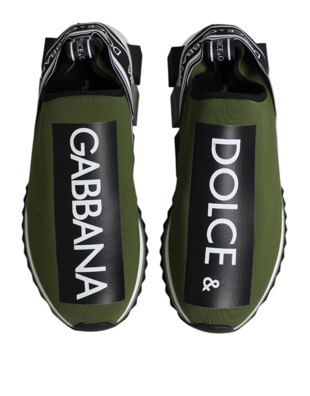 Dolce & Gabbana Green Black Slip On Sorrento Sneakers Shoes