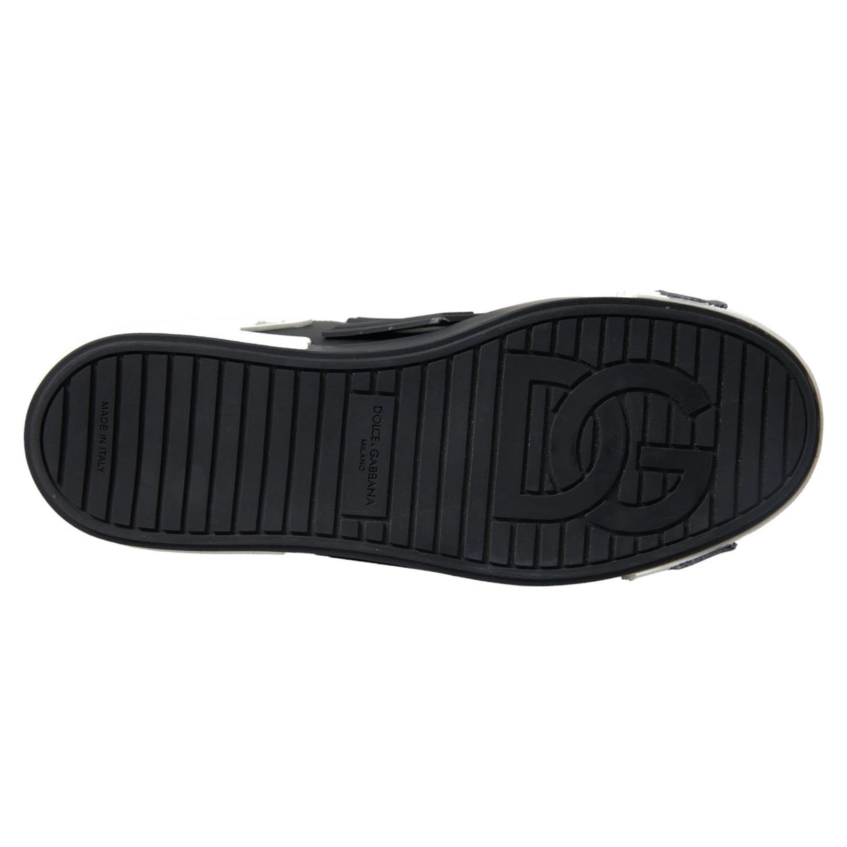 Dolce & Gabbana Black Leather Low Top Sneakers Portofino Shoes