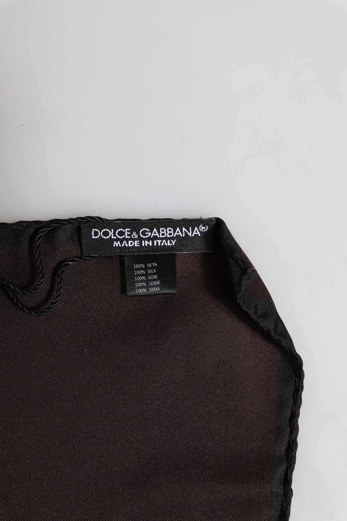 Dolce & Gabbana Brown DG Crown Silk Square Men Foulard Scarf