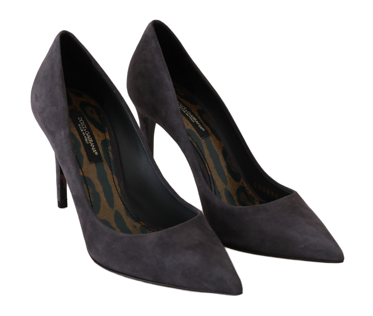 Dolce & Gabbana Gray Suede Leather Stiletto Shoes Heels