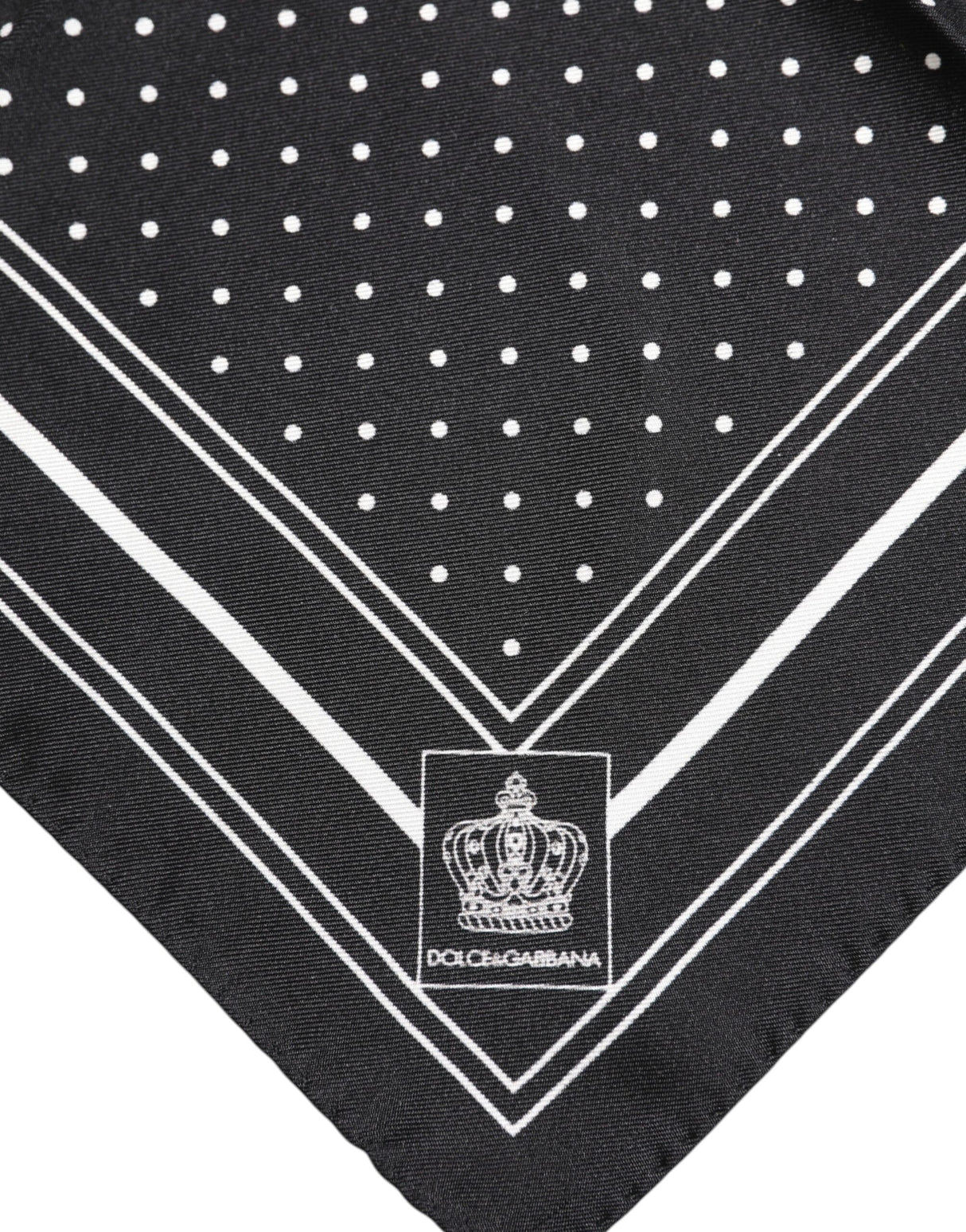 Dolce & Gabbana Black White Polka Dot Men Foulard Scarf