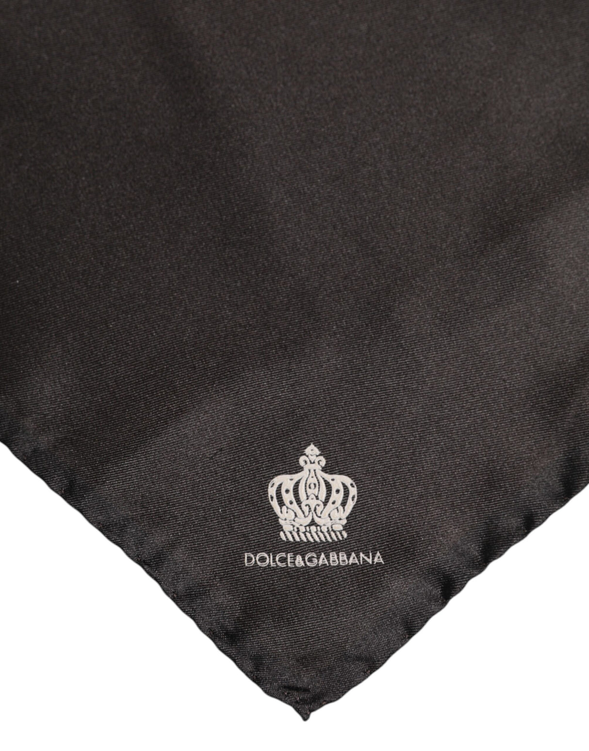 Dolce & Gabbana Brown DG Crown Silk Square Men Foulard Scarf