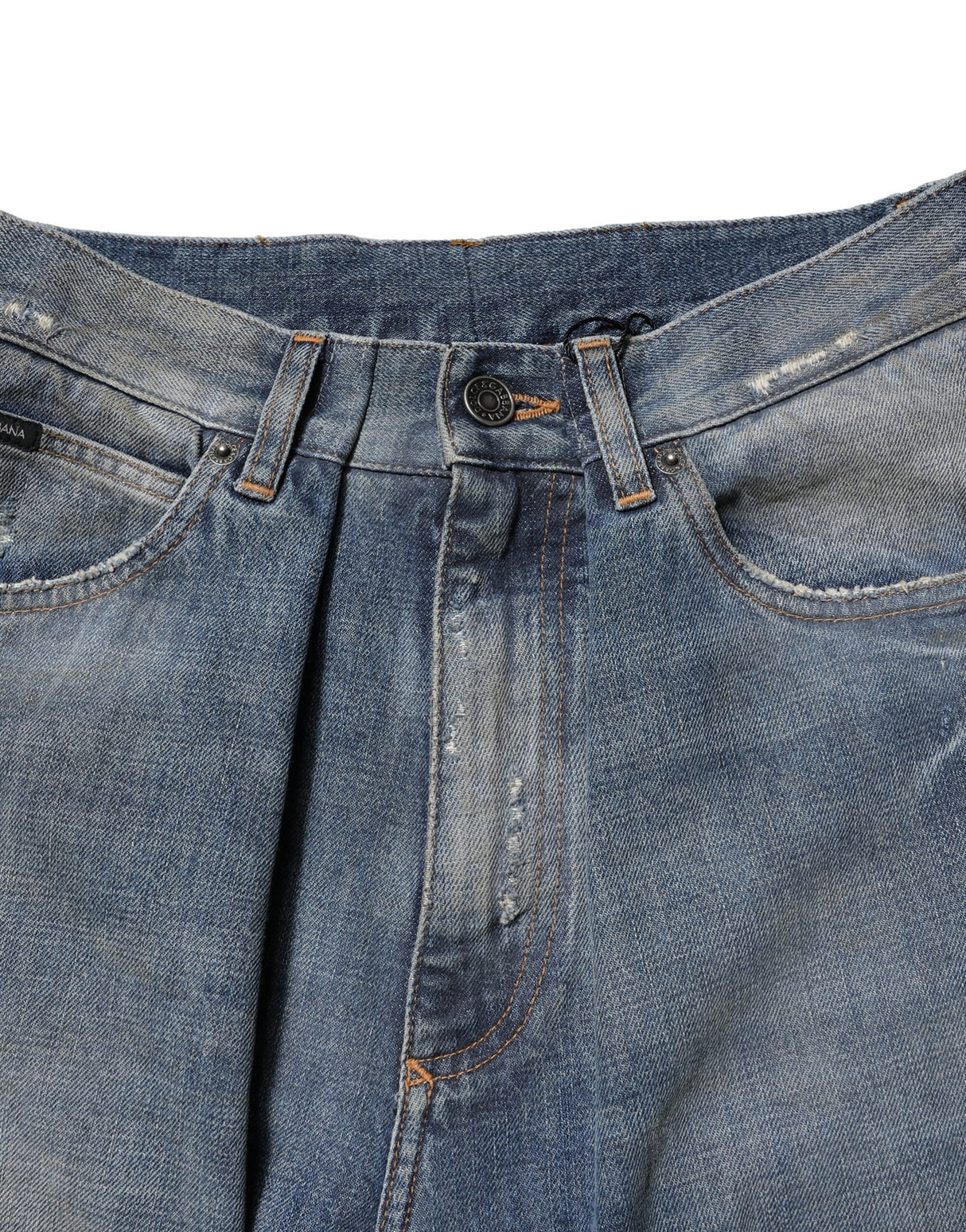 Dolce & Gabbana Blue Cotton Tattered Men Denim Jeans