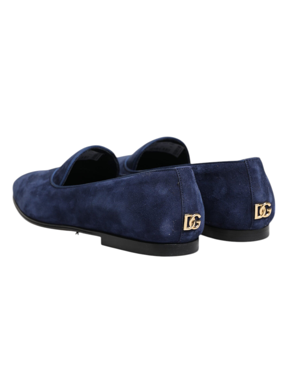 Dolce & Gabbana Blue Velvet DG Logo Loafers Formal Shoes