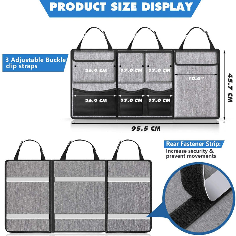 Oxford Cloth Car Trunk Organizer Bag Kit with Splicing