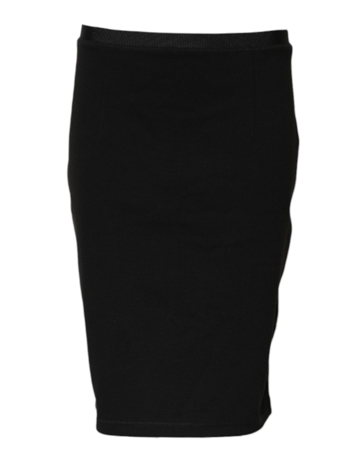 GF Ferre Black Polyester Pencil Cut Knee Length Skirt