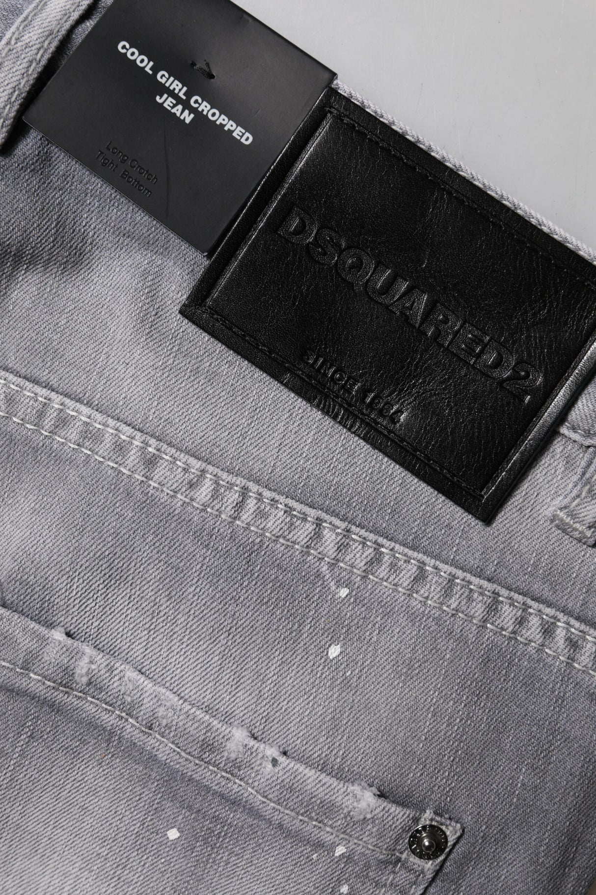 Dsquared² Gray Washed Mid Waist Tapered Jeans