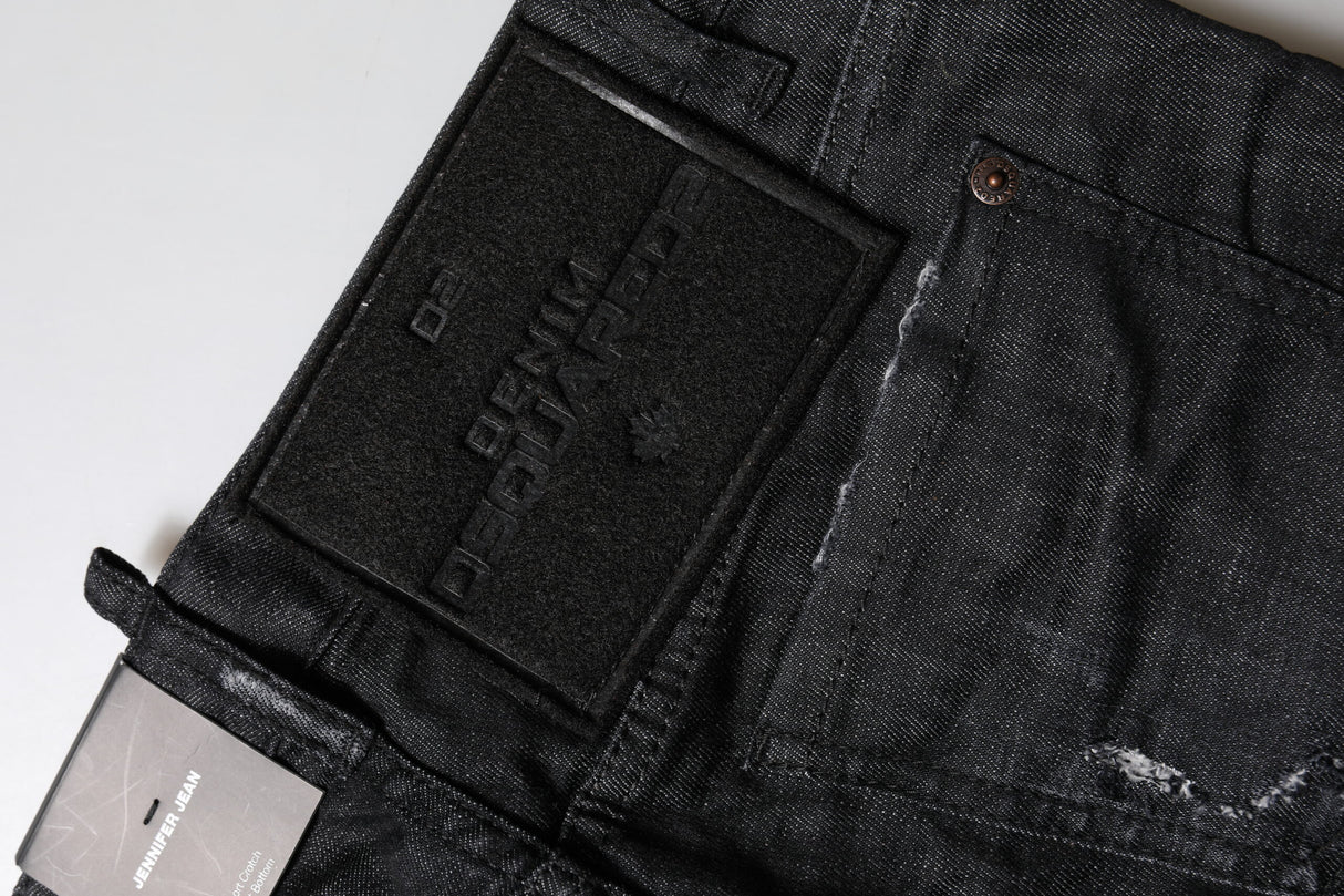 Dsquared² Black Cotton Low Waist Skinny Denim Jeans