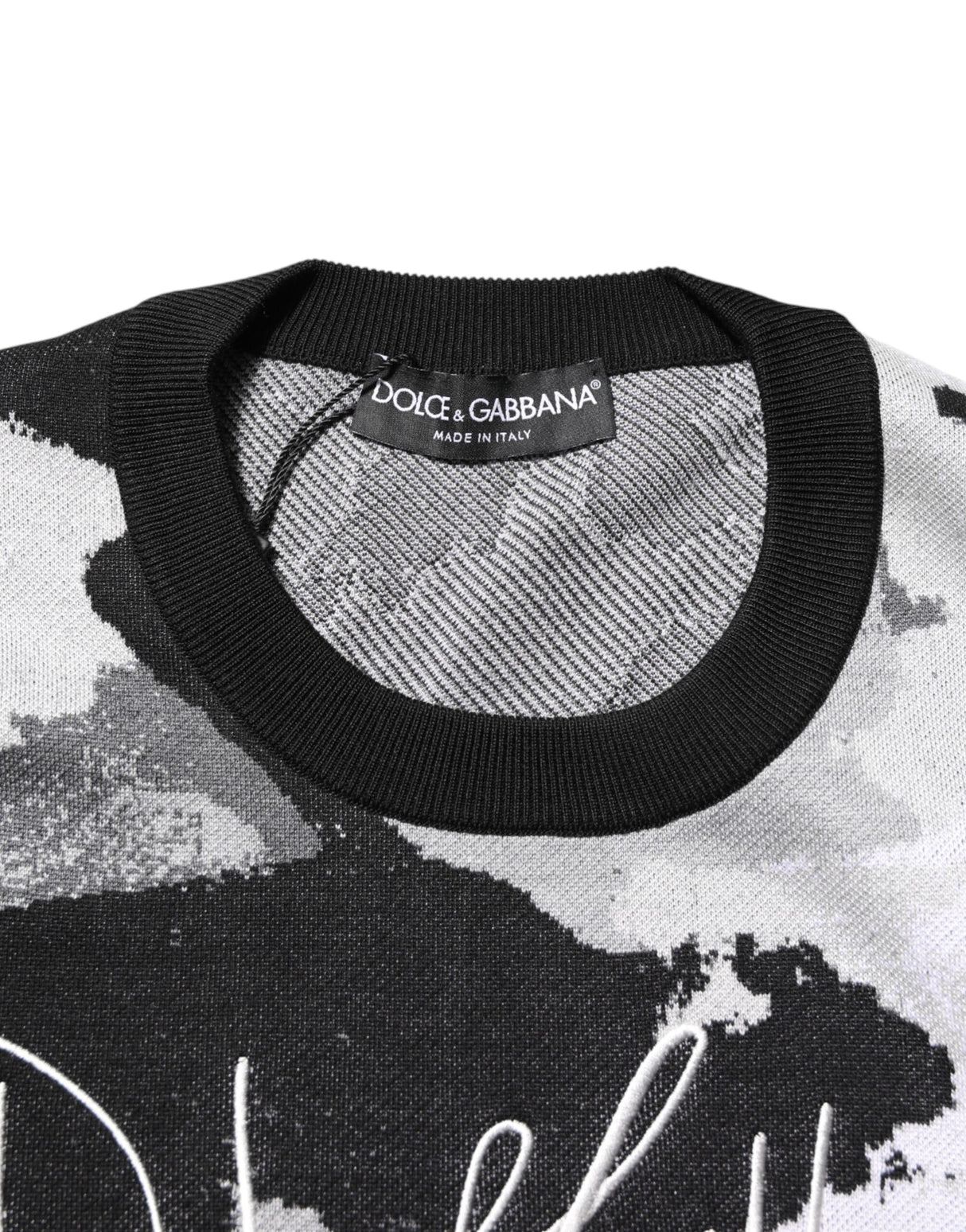 Dolce & Gabbana Multicolor Silk Camouflage Pullover Sweater