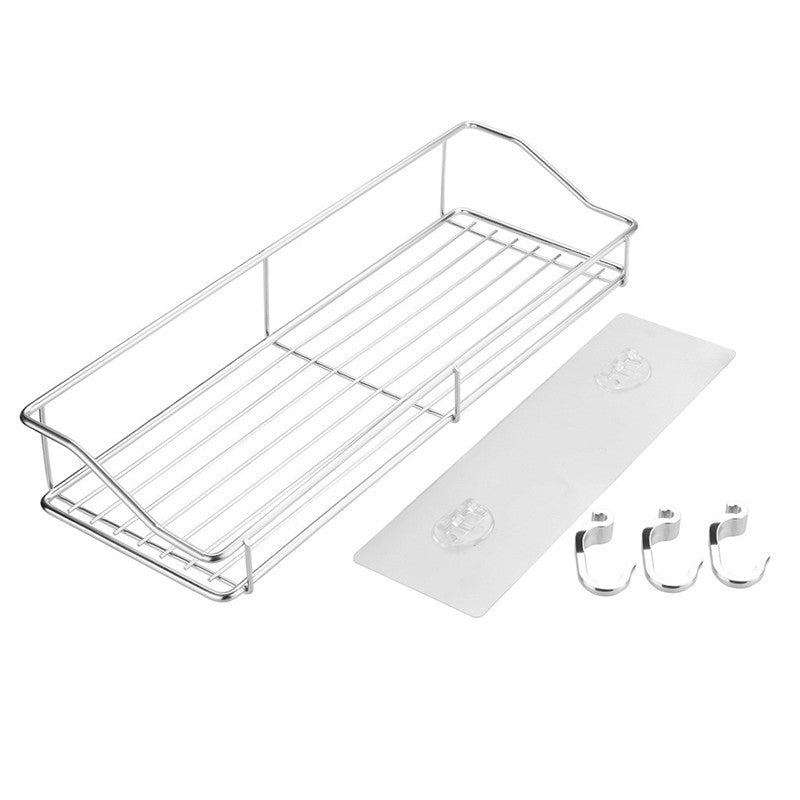 No-Drill Adhesive Bathroom Shelf - Stainless Steel Wall Mount