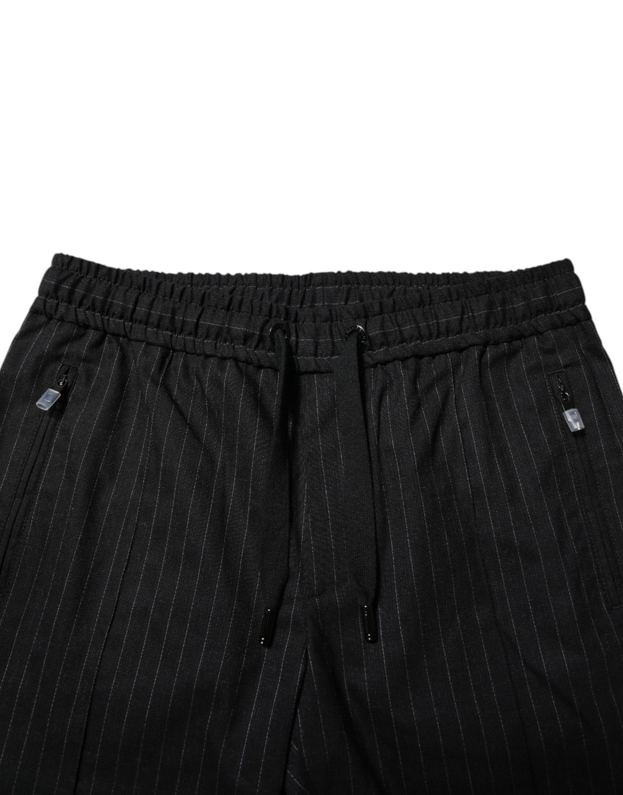 Dolce & Gabbana Black Striped Wool Men Jogger Pants