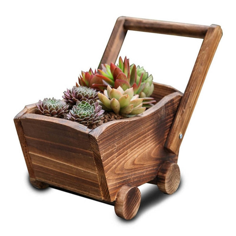 Cartoon Cart Succulent Planter - Rectangular Design
