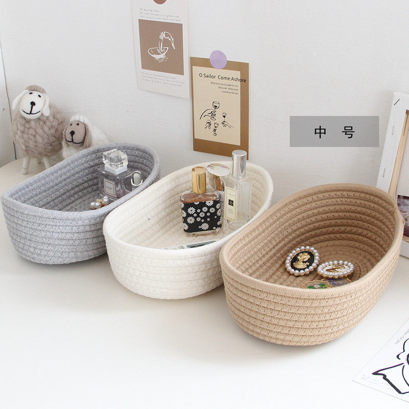 Scandinavian Cotton Rope Storage Basket Organizer